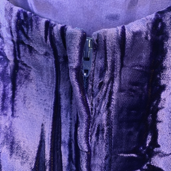 Vintage Jessica McClintock Corset Gown Size 8 Purple Velvet Taffeta Prom Goth - Picture 10 of 16